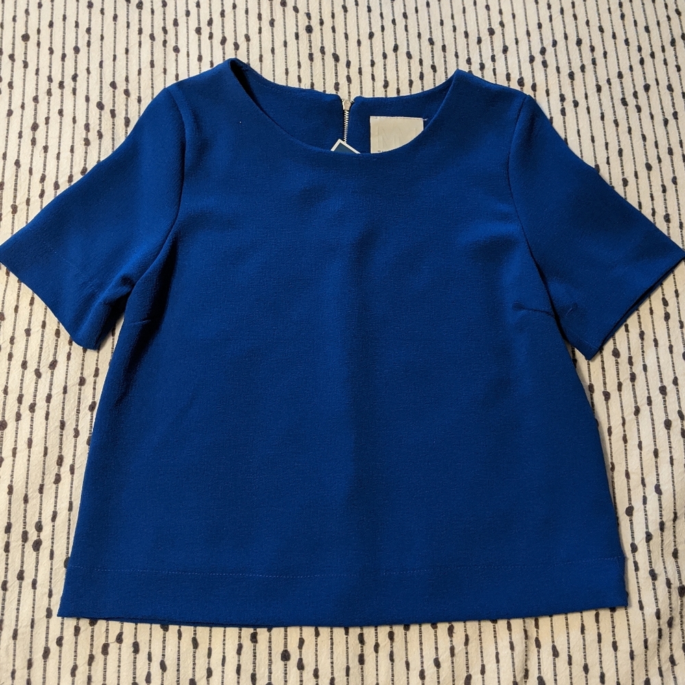 Cobalt blue boxy blouse